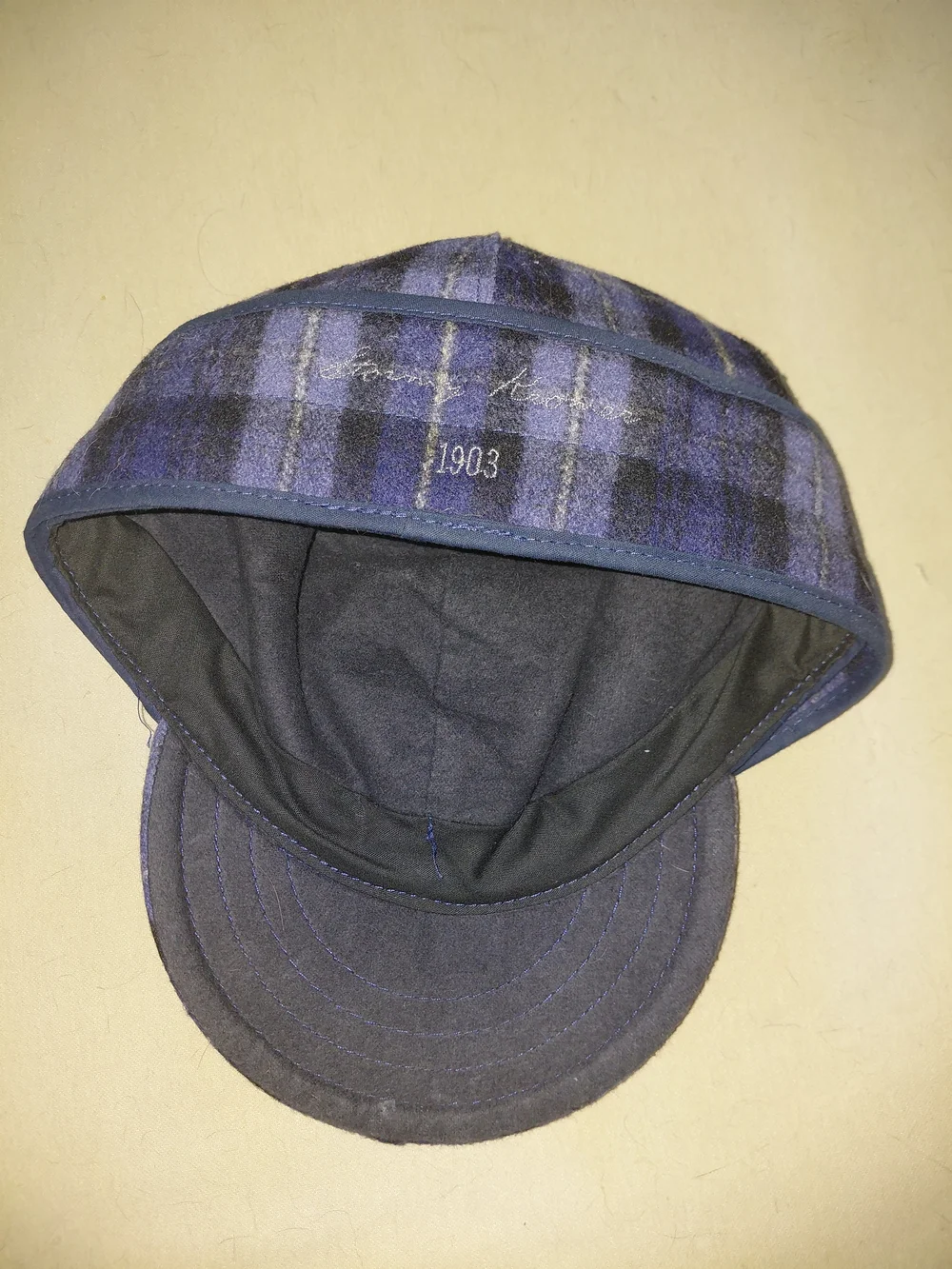 Stormy Kromer Plaid Blue Wool Blend Men's Cap 7 1/4